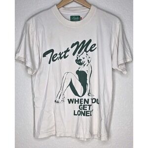 Lonely Ghost Men S Ask Me Why Im Lonely Graphic T-Shirt‎ Beige Grunge Retro Boxy